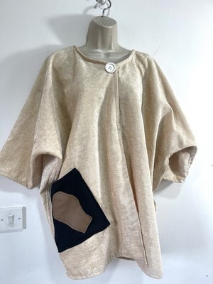 Beige blouse size 16  long sleeve Relaxed Ladies Oversized Top