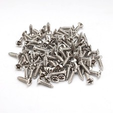 Chrome Guitar Bass Mounting Pickguard Screw for ST TL SG LP Guitar Pack of 100