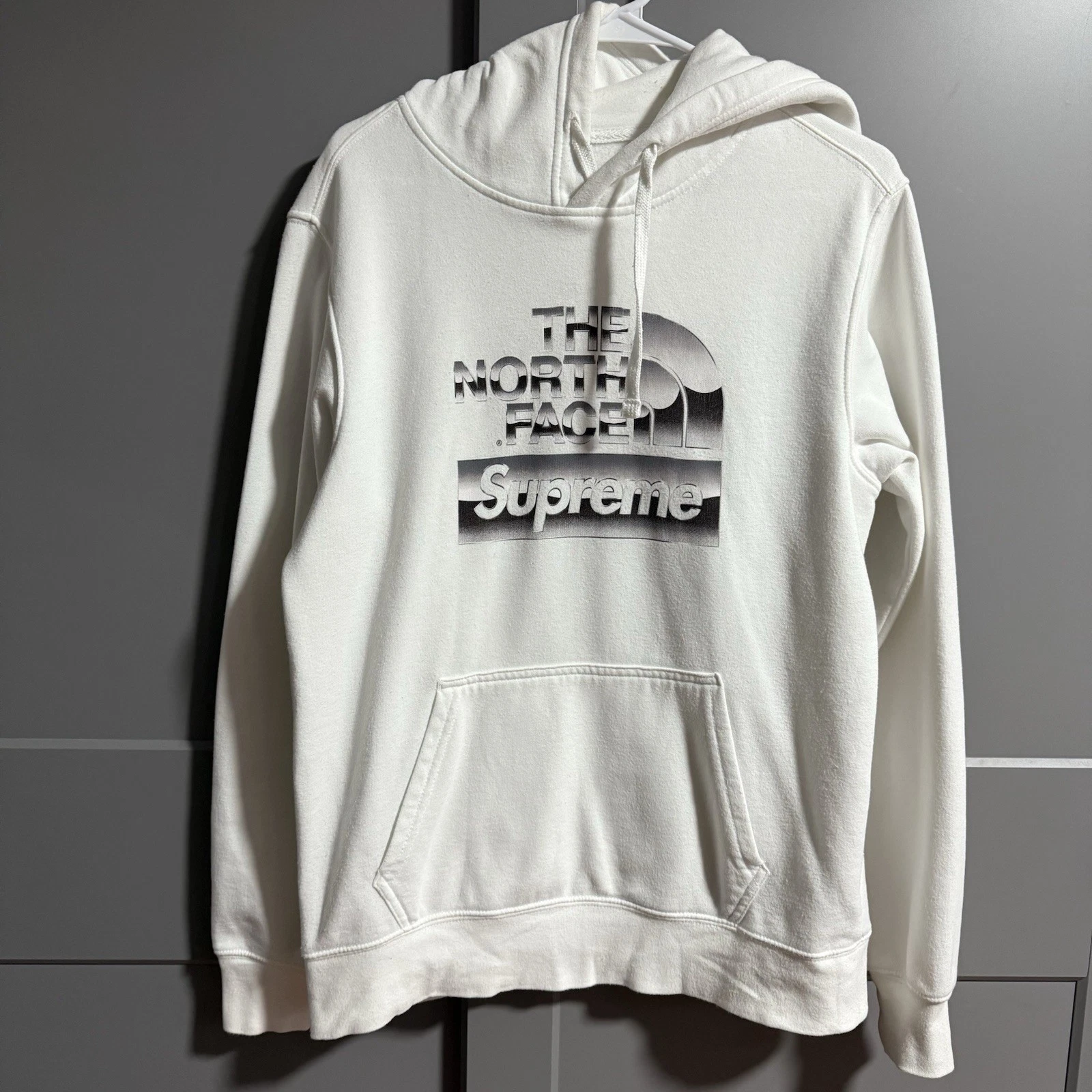 Sweat à capuche Supreme The North Face Box logo métallisé blanc noir Sm SP18