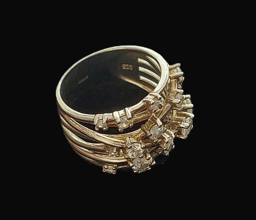 DQCZ Chunky Seven Band Sparkling CZ Ring sz O / P - Picture 5 of 7