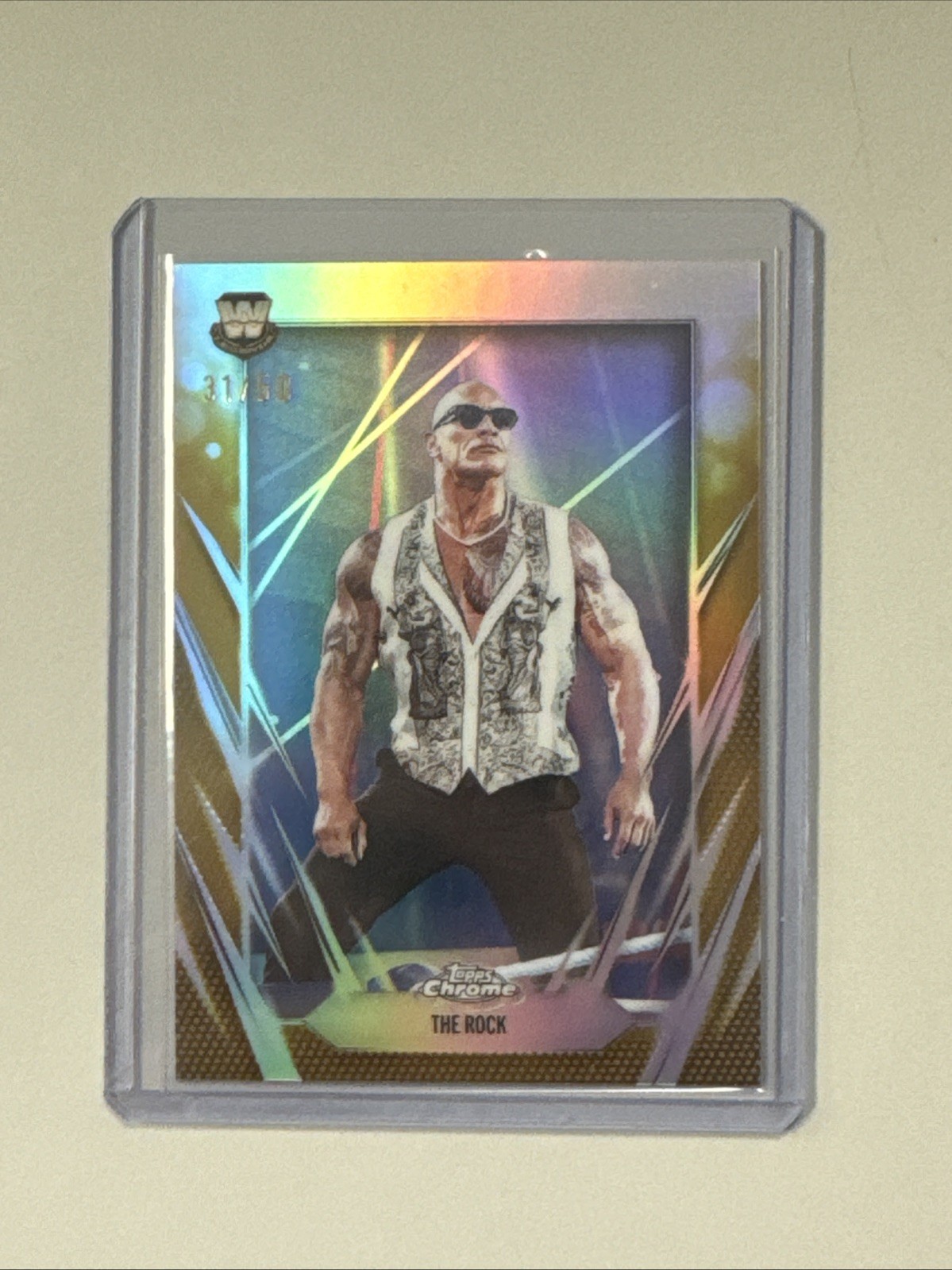 2026 Topps Chrome WWE The Rock Gold Refractor /50
