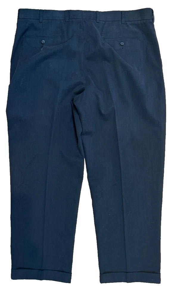 Calça social masculina John W. Nordstrom 42x30 preta plissada algemada perna reta - Imagem 3 de 4