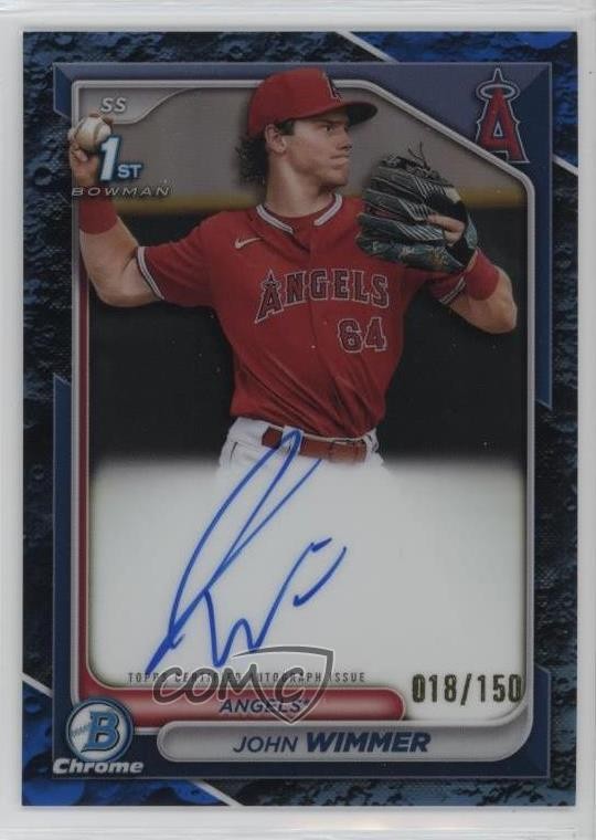 2024 Bowman Chrome Prospect Blue Lunar Refractor /150 John Wimmer #CPA-JW Auto