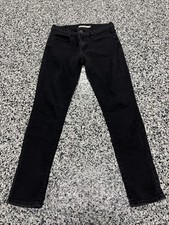 Levi Strauss 711 Skinny Jeans Soft Black Wash Womens Sz 27 x 28 Mid Rise Stretch