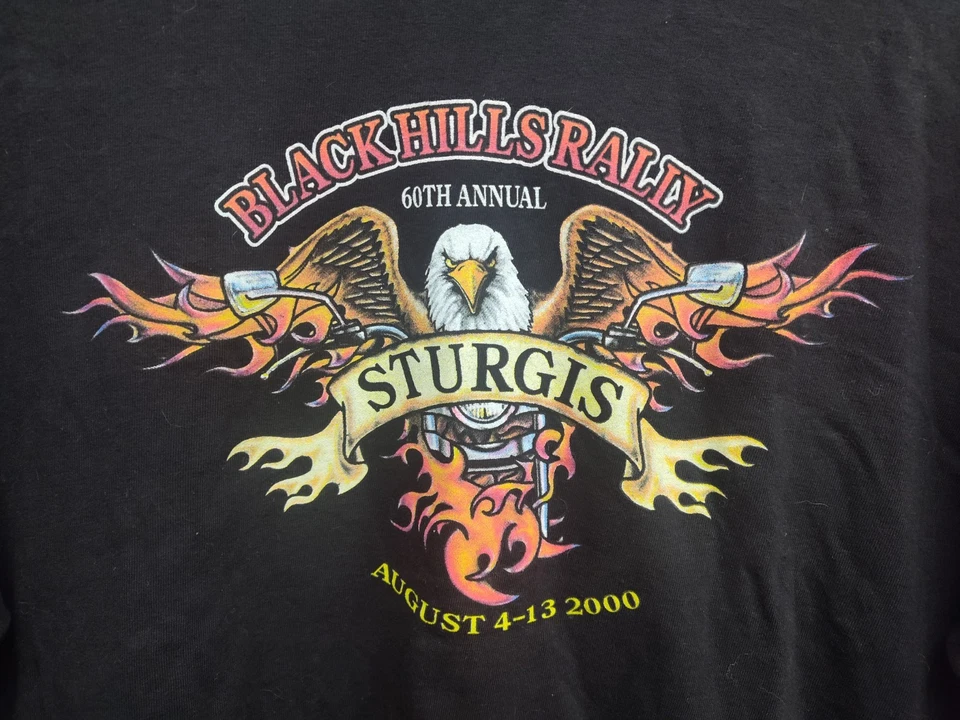 Camiseta Sturgis 2000 XL 60 Aniversario Y2K Motociclista Harley-Davidson Foto 3 de 4