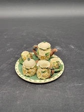 Miniature Tea Set Vintage Youngs Inc Floral Magnolia Retro Mini Resin 10 Pcs