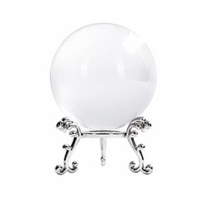 Crystal 80mm Clear K9 Crystal Sphere with Metal Stand and Gift , Lensball Pho...