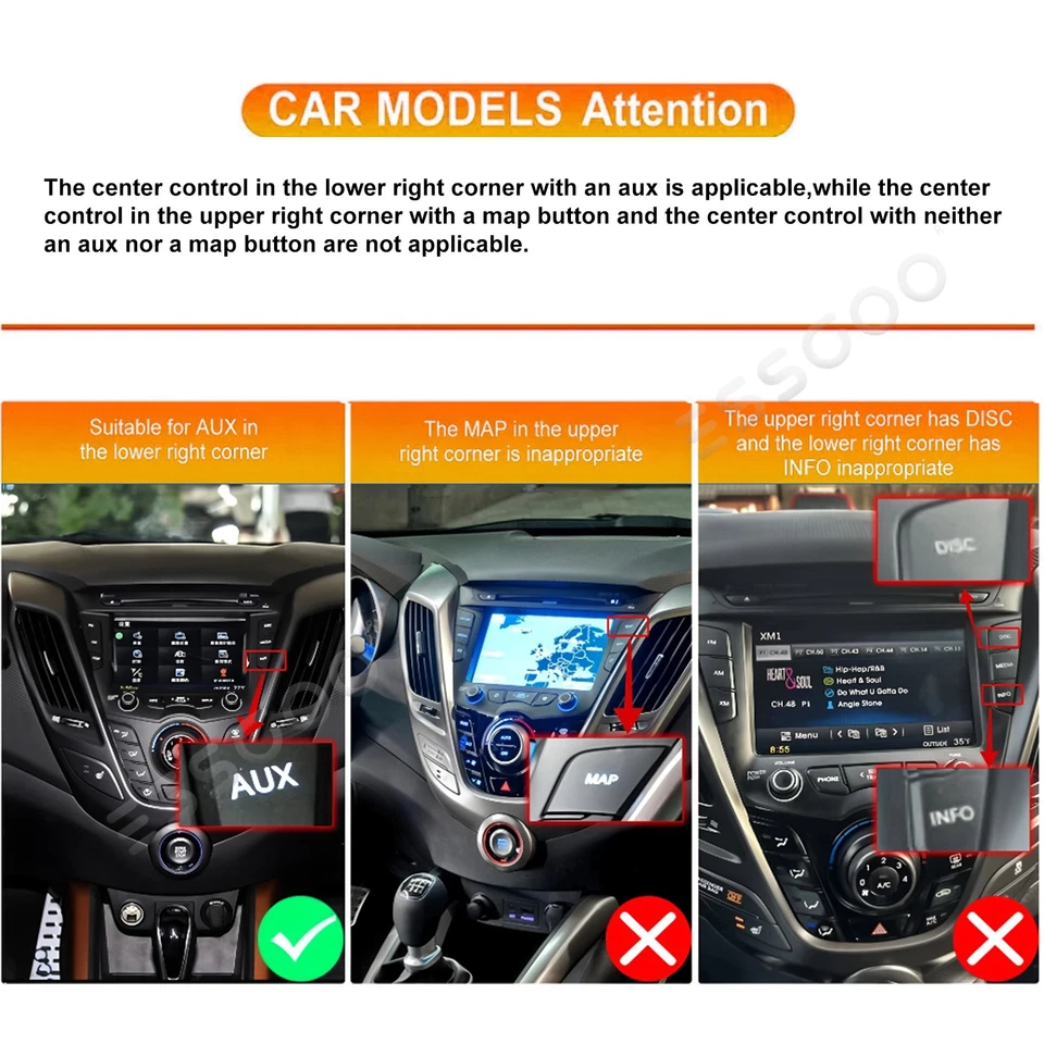 Apple CarPlay para Hyundai Veloster 2011-2017 9" Android 15.0 coche estéreo radio FM Foto 3 de 4