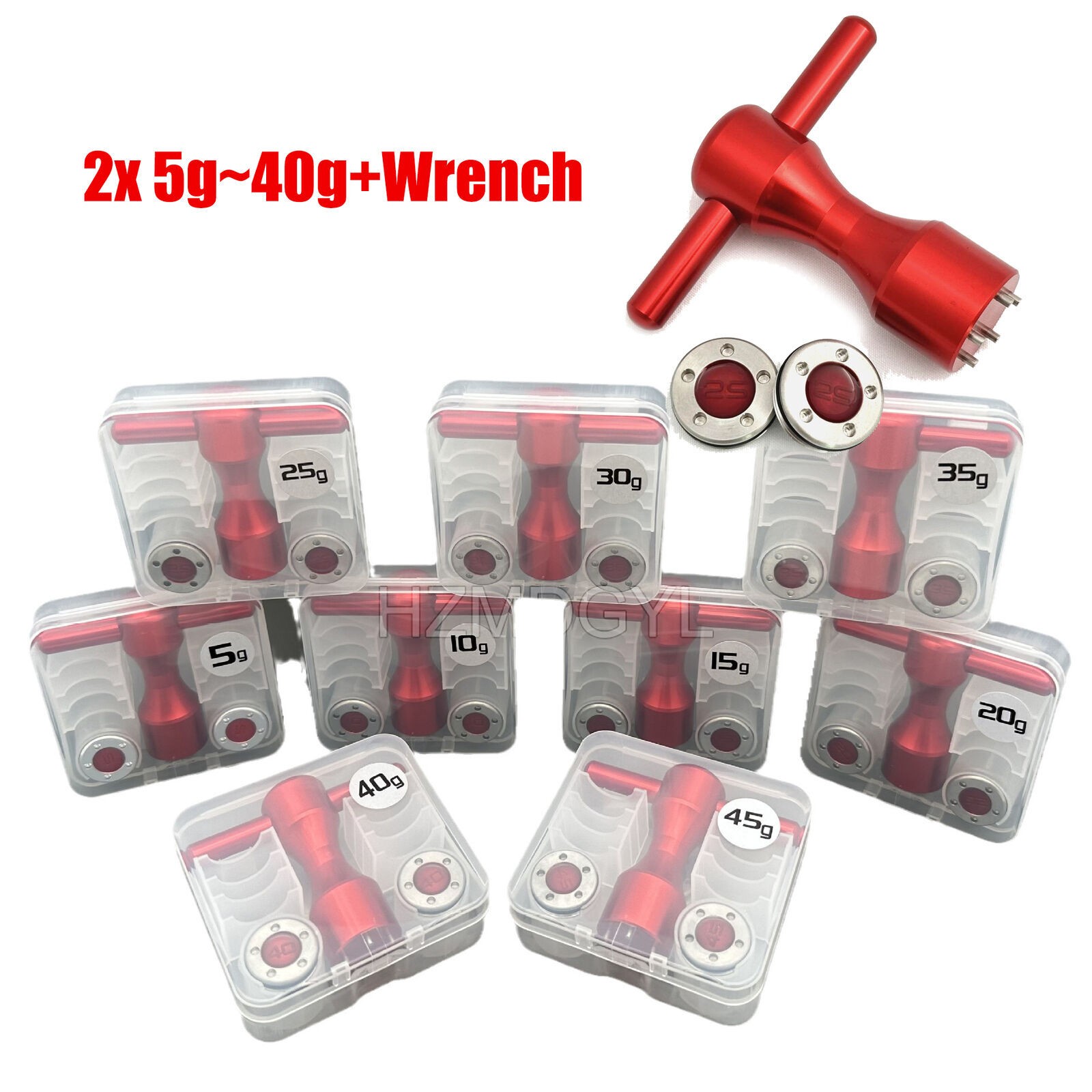 2x 5g~40g Golf Custom Weights + Red Wrench Fit Titleist Scotty Cameron Putters 2