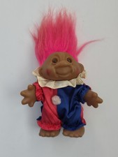Vintage 1986 DAM Troll Doll Clown Pink Hair Figure Doll