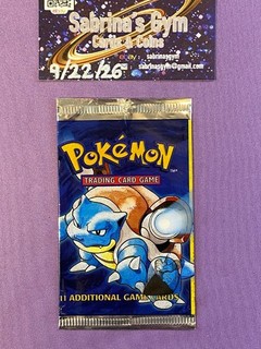 (Empty) Black Triangle Error Blastoise Base Set Pokemon Card Opened Pack Wrapper
