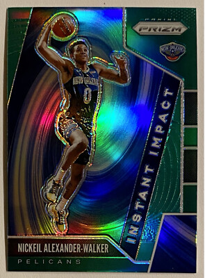 2019-20 Prizm Nickeil Walker Green Instant Impact Prizm Refractor SP RC Wolves