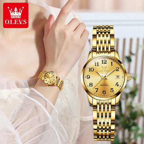 OLEVS Automatic Mechanical Watch Calendar Waterproof Women's Wristwatches - Picture 10 of 20