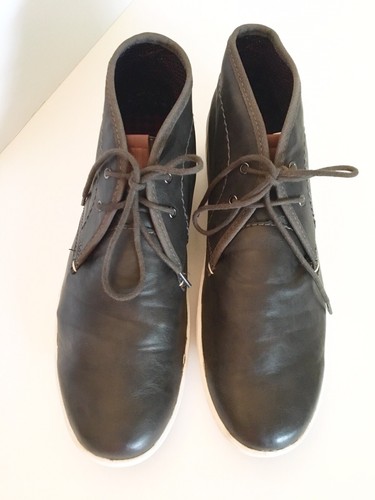 Ben Sherman Leather Sneakers Hi Top Dark Gray Men's Size 8.5 - Picture 2 of 11
