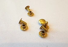 Brass Hammer Rivets for Dog Collar Tag Attachments (4) Pairs Set