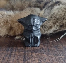 Obsidian Yoda Carving crystal carved stone star wars