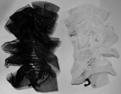 LONG BANANA HAIR CLIP SHEER ORGANZA BOWS FREE USA SHIPPING