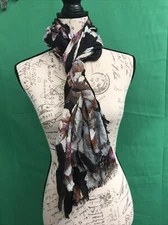 CYNTHIA ROWLEY VISCOSE TRIBAL MULTICOLOR KNIT SCARF WRAP SHAWL NEW 64 X26 INCHES