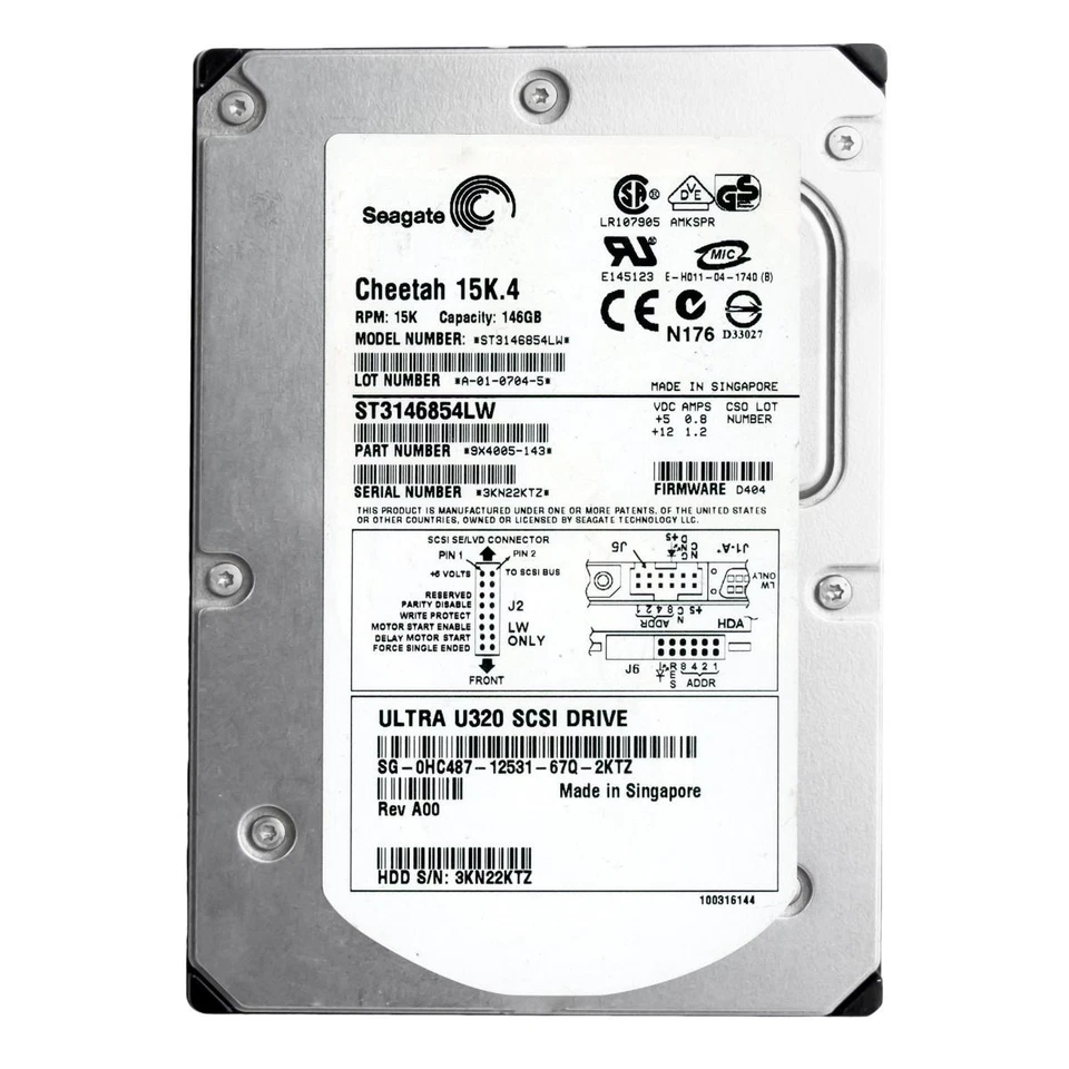 Dell 0HC487 ST3146854LW 146GB 15000U/Min 8MB SCSI U320 68-pin 3.5 " - Image 3 of 3