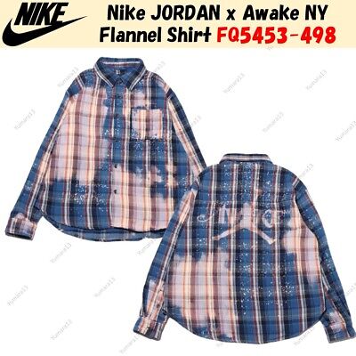 Nike JORDAN x Awake NY Flannel Shirt Blue Pink FQ5453-498 Nike JORDAN x Awake NY Flannel Shirt Blue Pink FQ5453-498