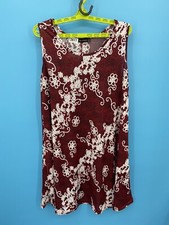 Ana & Rose  Dress One Size Burgundy Floral Tank Flowy Flower Flare Midi Maxi EUC