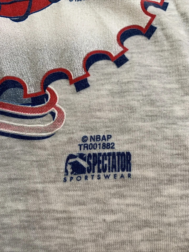 Vintage Houston Rockets T-Shirt Single Stitch Grey Logo Spellout 1994 Size Large - Image 3 of 4