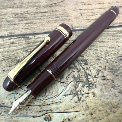 PILOT CUSTOM74 14k-585 GOLD NIB:F FOUNTAIN PEN VINTAGE BORDEAUX