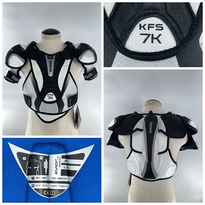Reebok 7K KFS Shoulder Pads Junior Large White Black Blue NWT YGI A5-22