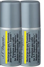 2 Cans S.T. Dupont Reusable Gold Yellow Butane Gas Use With Ligne 2 and Ligne 1