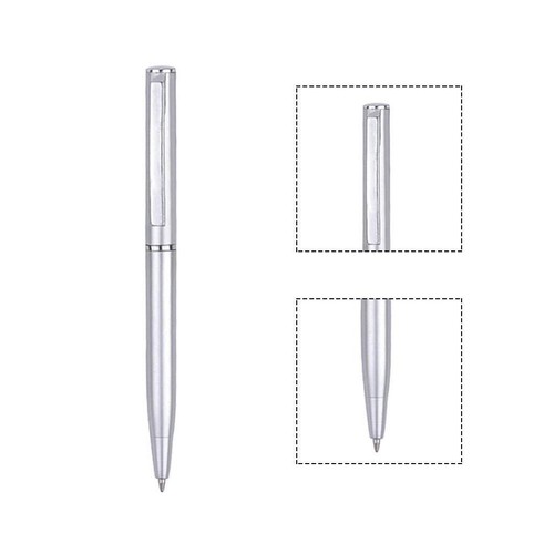10cm Light Silver Ballpoint Pen Mini Short Style Plastic Rotating plastic| - Picture 9 of 10