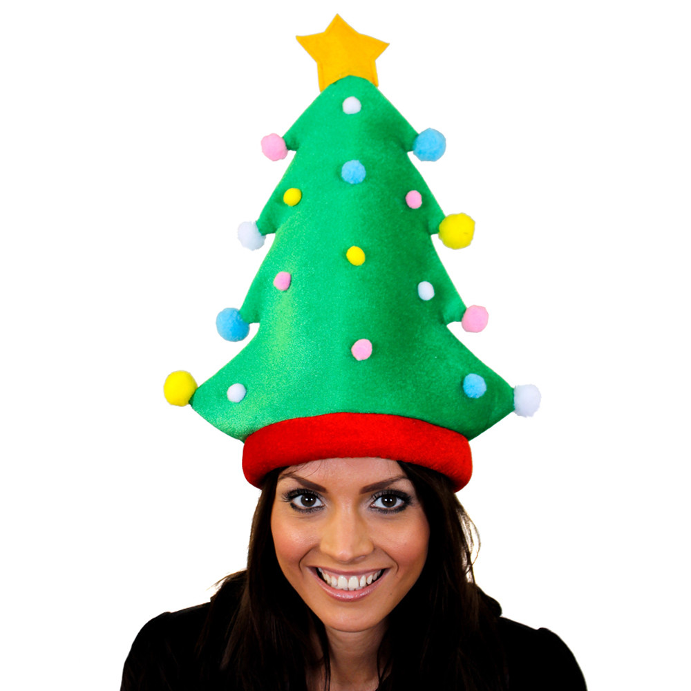 CHRISTMAS TREE HAT ADULTS XMAS FANCY DRESS FUNNY NOVELTY OFFICE
