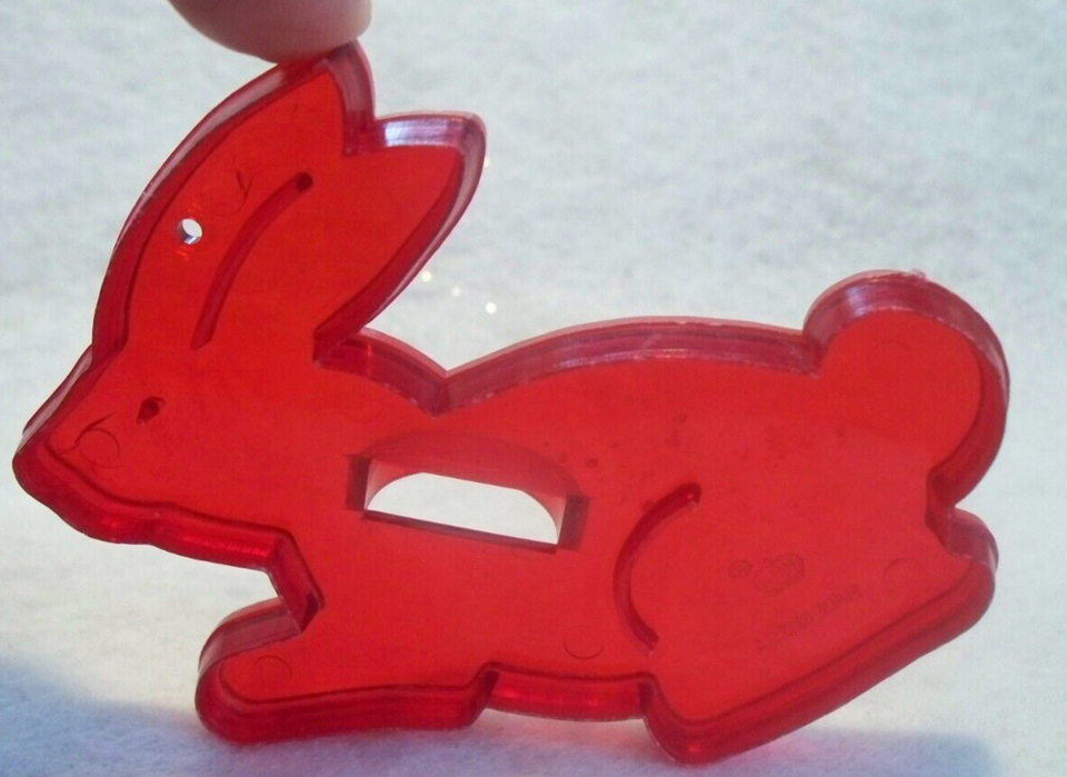 VINTAGE Translucent Red Plastic Christmas Cookie Cutter Easter Bunny ...