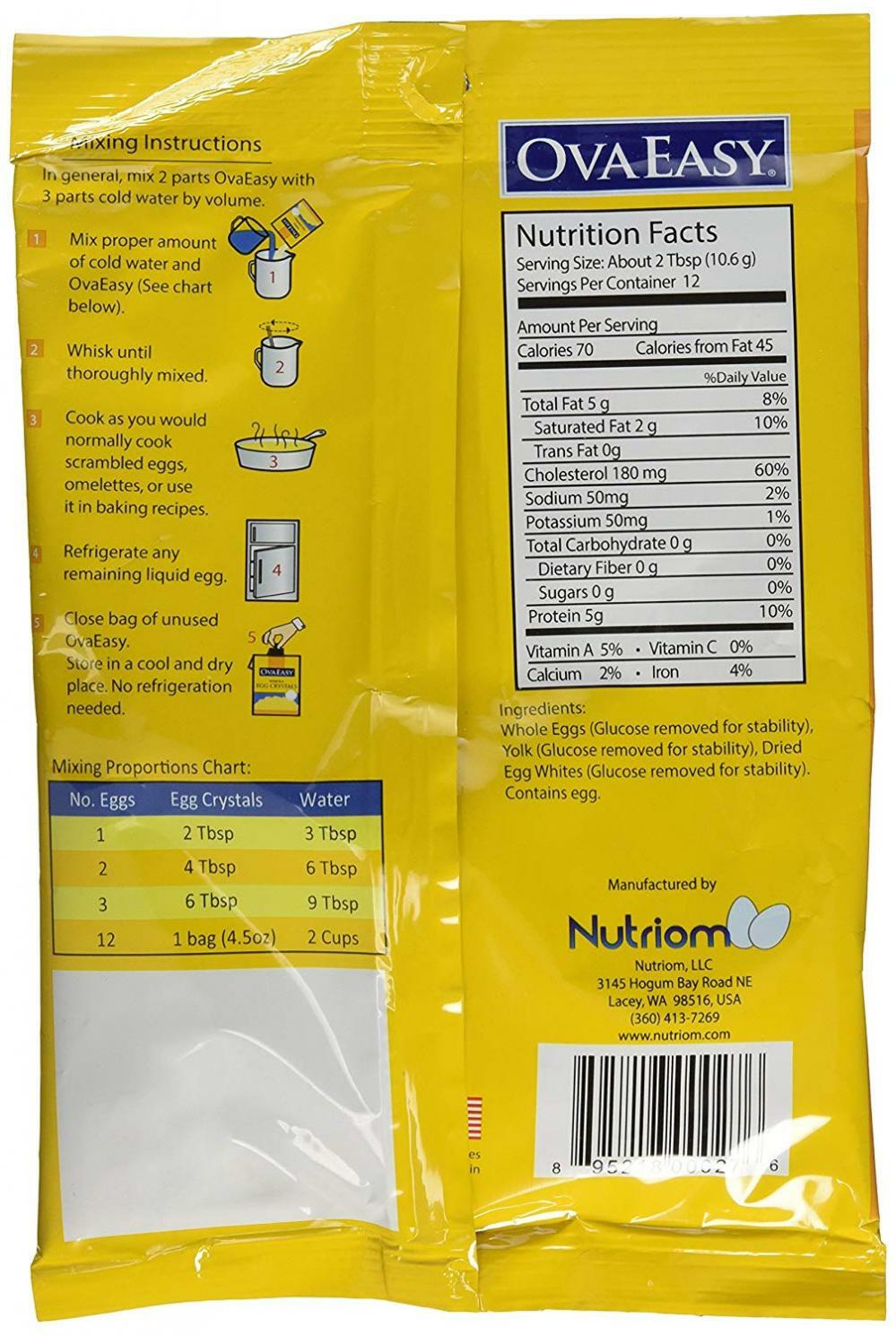 OvaEasy Powdered Whole Eggs (3pack of 4.5 oz. bags) eBay