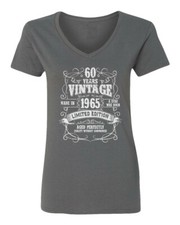 Vintage 1965 60th Birthday - 60 Years Aged Perfectly Ladies' V-Neck Tshirt