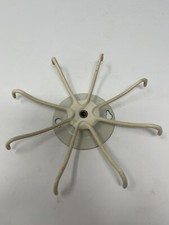 Vintage Tie or Belt Rack Holder Revolving Wheel Wall Mount Metal White