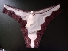 NWT Victoria's Secret Tease Mesh Lace-Trim High-Leg Thong Panty Large C21