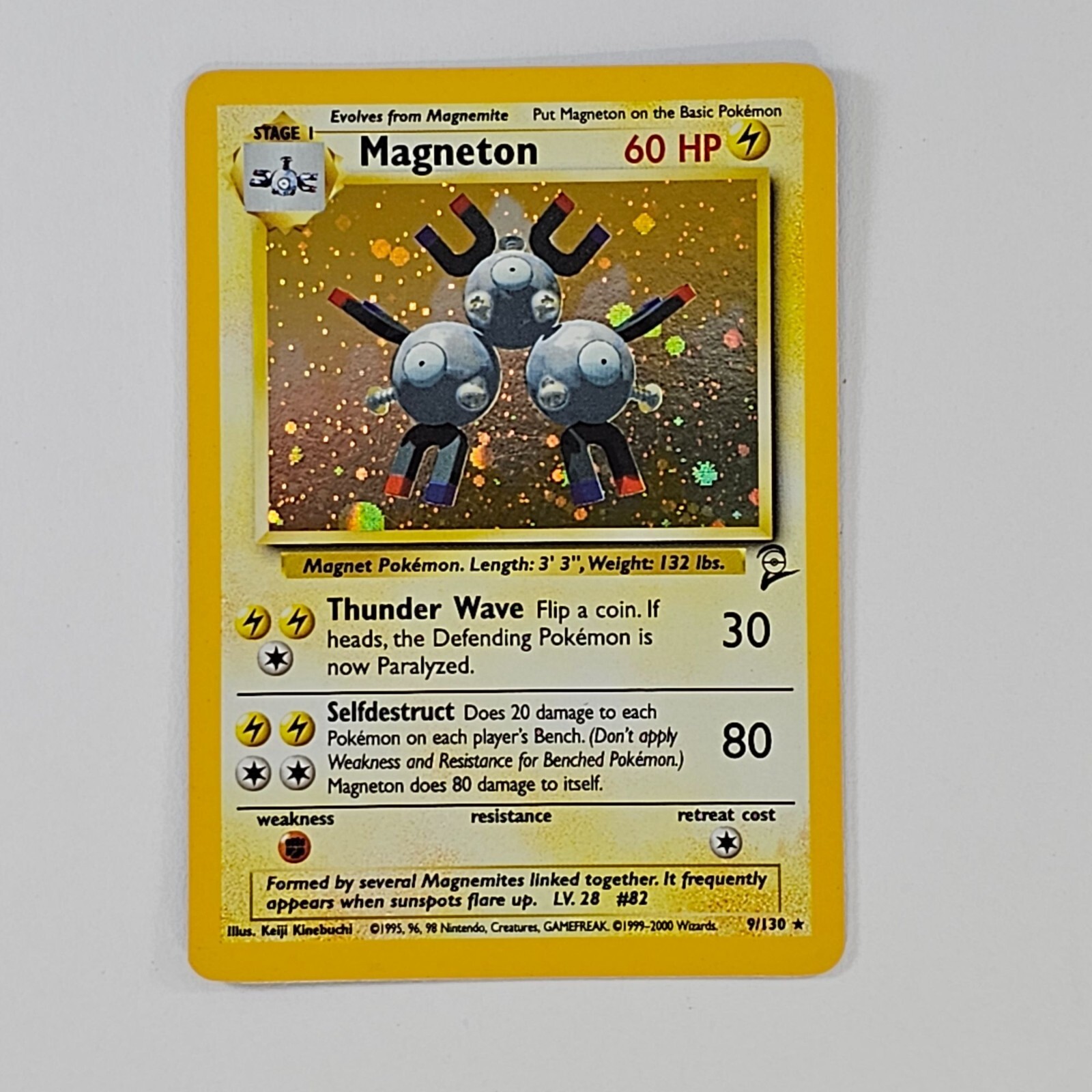 Magneton 9/130 Base Set 2 Holo Pokémon Card Lightly Played