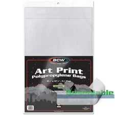 New (10 ct) BCW Art Print 11 x 17 Sleeve-Resealable & Backing Boards- Combo Pack