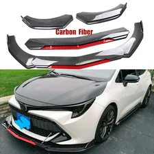 Front Bumper Lip Splitter Body Kit Spoiler For Toyota Corolla Carbon Fiber