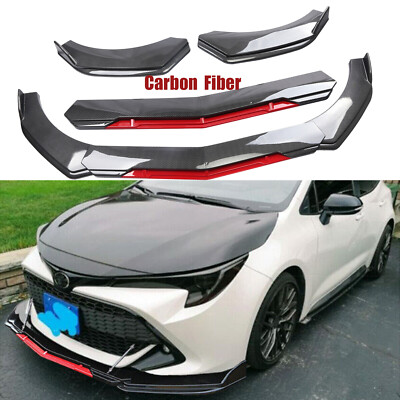 Front Bumper Lip Splitter Body Kit Spoiler For Toyota Corolla Carbon Fiber