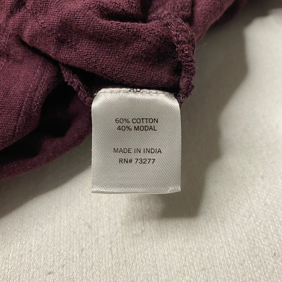 Top Sonoma Mujer Talla XXL Rojo Vino Manga Larga Cuello Redondo Corbata Frontal Foto 4 de 4