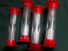 LOT of 4 - 60 second 1 Minute Sand Timers From Taboo games RED timer