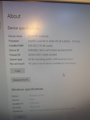 (GRADE A)FUJITSU ESPRIMO D756 SFF PC i5-6500 CPU/8GB DDR4/256 GB SSD/DP/Win 10 - - Picture 4 of 9