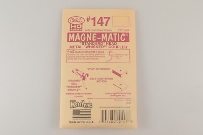 Kadee HO #147 Magne-Matic Standard Head Whisker Medium Underset Shank Couplers