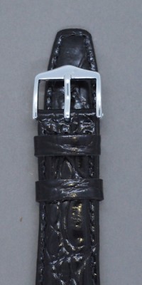 DARLENA SUPER CROC GRAIN LS1355 SCHWARZ LEDER UHRENARMBAND 