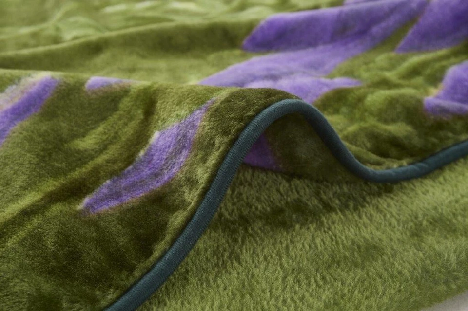 Queen Hummingbird Butterfly Flower Hosta Garden Mink Super Soft Faux Fur Blanket - Image 3 of 3