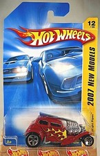 2007 Hot Wheels #12 New Models 12/36 STRAIGHT PIPES Dark Red Variant w/5 Spokes