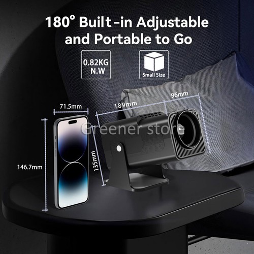 Smart Bluetooth Vidéo Projecteur 1080p Android 11 HDMI 4K Maison Bureau Théâtre - Photo 11/12