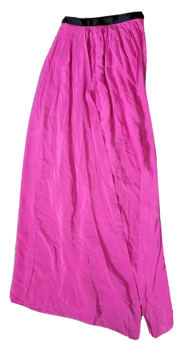 Gypsy Junkies Hot Pink SILK Maxi Skirt Oceana High-Slit MSRP $124 Boho  Festival - Main Image