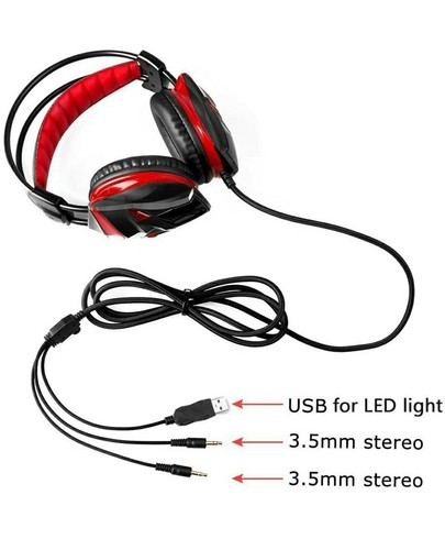 Posugear Gaming Head Set. LED Lighting Over-Ear Kopfhörer. Ref Y - Bild 2 von 4
